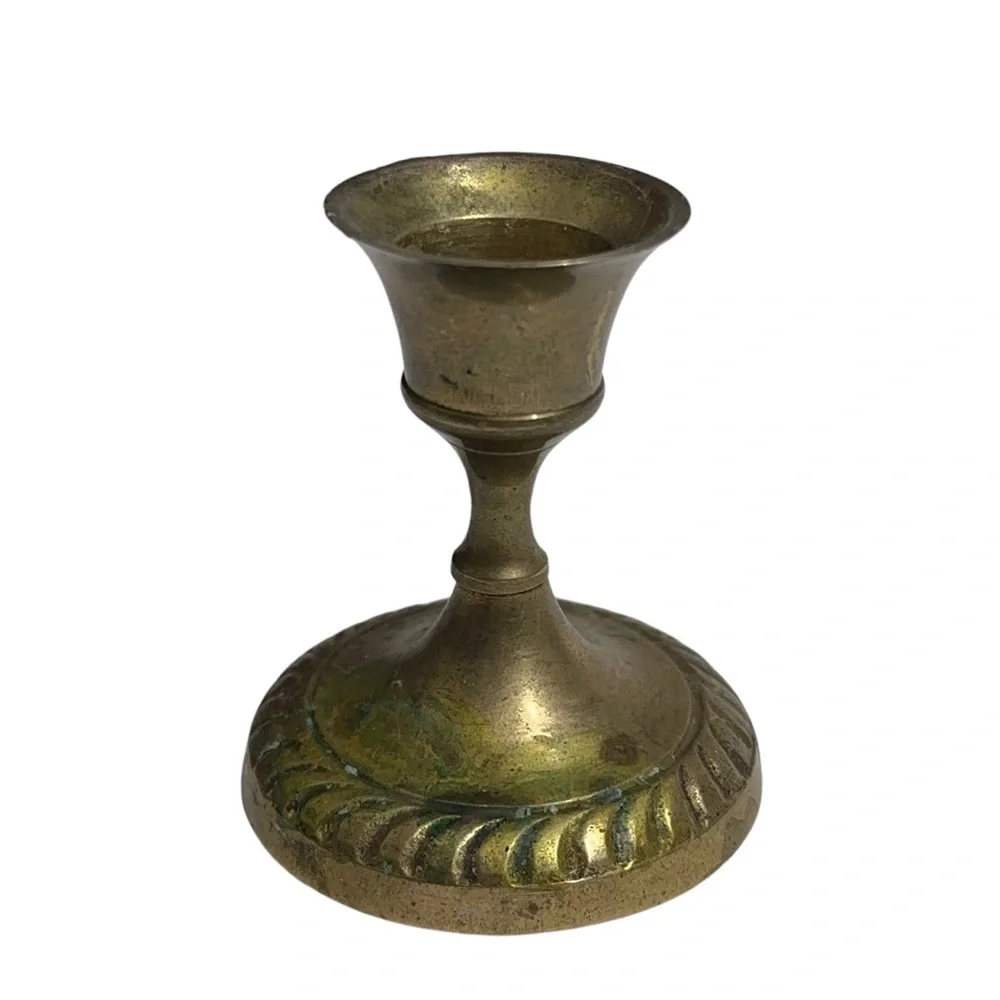 Vintage Small Brass Taper Candle Holder Candlestick Cottagecore Farmhouse
